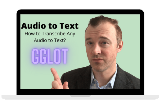 תצוגת Mac Studio ו-Studio שמציגה את לוח המחוונים של שירות התמלול של Gglot.
